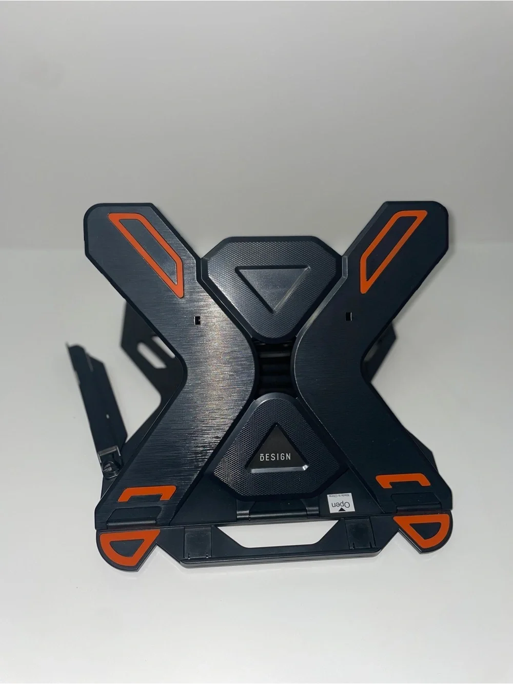 MeFee Portable Black & Orange Laptop Stand with Phone Holder- Design Series